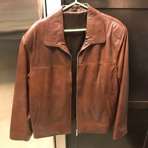 Brown leather jacket from Istanbul Turkey, size L